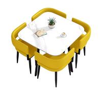 Moderno juego de mesa de comedor para 4 personas 5 piezas con sillas diseño cuadrado redondo ideal para comedores pequeños y espacios reducidos mobiliario elegante y funcional.