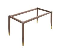 Moderno kit tavolo da pranzo in metallo, robusto marmo e piano in vetro, 90 x 45 x 72 cm, marrone e oro, include ventosa e vite per un facile montaggio, perfetto per cucina e ufficio domestico.