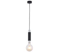Moderno Lampada a Sospensione Metallo Nero Cromo E27 Pendelleuchte Sala Mary