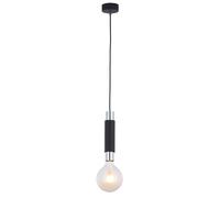 Moderno Lampada a Sospensione Metallo Nero Cromo E27 Pendelleuchte Sala Mary