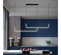 Moderno lampadario a LED Minimalismo Light lineare Light Dimmable Ampiccitura Impiegale Light LED LED LED per la sala da pranzo dell'isola cucina soggiorno bar, lampada sospesa regolabile, luce