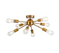 Moderno Lampadario Sputnik Plafoniere, 8-Lights Metallo Industriale Semi-Flush Mount Soffitto Light, Mid Century Vintage Vicino Alla Lampada a Soffitto per Camera da Letto Soggiorno Corridoio Cucina