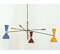 Moderno Lampadario Sputnik Regolabile 3 Ombre Stilnovo Fissaggio Da Soffitto
