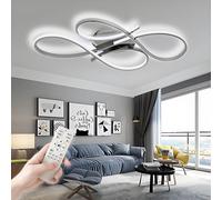 Moderno LED dimmerabile creativo 4 - Anello plafoniera grande lampada da soggiorno Cromato plafoniera L100cm 80W illuminazione da soffitto per soggiorno camera da letto ufficio(Cromato, L100cm)
