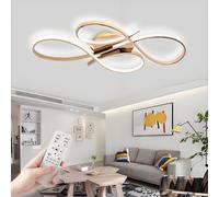 Moderno LED dimmerabile creativo 4 - Anello plafoniera grande lampada da soggiorno oro plafoniera L100cm 80W illuminazione da soffitto per soggiorno camera da letto ufficio cucina (Oro, L100cm)