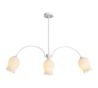 Moderno LED in Vetro Lampadario 3 luci Cucina Moderna con Isola Lampada Sospensione lineare Lanterna a Fiori per Camera Letto Tavolo da Pranzo Ristorante Bar (Bianco)