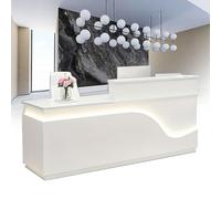 Moderno LED Reception Desk Elegante Front Office Tavolo per Home Salon & Negozio Elegante Postazione di lavoro con Design Illuminato Contatore Servizio Clienti Contemporaneo