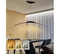 Moderno LED sala da pranzo luci a sospensione arco dimmerabile nero lampada a sospensione ufficio soffitto lampadario tavolo da pranzo lampada altezza regolabile soggiorno camera da letto L150cm/70W