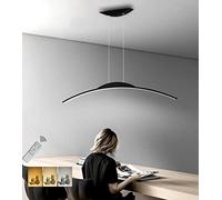 Moderno LED sala da pranzo luci a sospensione arco dimmerabile nero lampada a sospensione ufficio soffitto lampadario tavolo da pranzo lampada altezza regolabile soggiorno camera da letto L80cm/32W