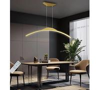 Moderno LED sala da pranzo luci a sospensione arco dimmerabile Oro lampada a sospensione ufficio soffitto lampadario tavolo da pranzo lampada altezza regolabile per soggiorno camera da letto L80cm/32W