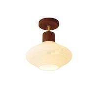 Moderno Legno Semi-Flush Monte Soffitto Luce, Piccolo Ribbed Vetro Latte Soffitto Lampada, Stile Minimalista Nordico Vicino Alla Lampada a Soffitto per Entryway Hallway Camera da Letto Scala Aisle Po