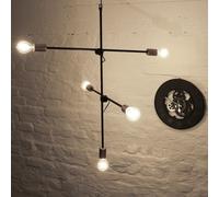 Moderno Loft Lampada Nero 5x E27 Regolabile Industriale Pendelleuchte Pranzo
