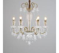 Moderno Lusso Cristallo Lampada a Ciondolo Europeo Led Soggiorno Ristorante Camera da Letto Villa Hotel Duplex Scala Negozio di Abbigliamento Salone di Bellezza Lampadario (B Oro 6 luci)