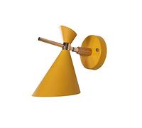 Moderno Metallo Lampada da Parete Applique da parete Contemporaneo regolabile E27 Creativa Legno+Metallo Lampada a Muro per Capezzale Casa Ristoranti Club Soggiorno Camera da Letto,Giallo