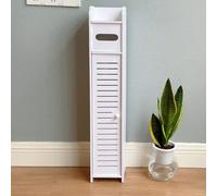 Moderno mobile da bagno, mobile da lavabo, mobile stretto con portarotolo, mensola da bagno indipendente, adatto per casa e cucina; mobile da bagno, mobile da cucina con e ripiano, scaffale laterale i