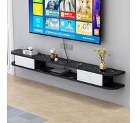 Moderno mobile mobile mobile per TV a parete, elegante centro intrattenimento con ampio spazio nero e bianco, 160 cm, elegante console multimediale dal design salvaspazio perfetto per il soggiorno.