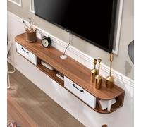 Moderno mobile mobile per TV con montaggio a parete, con grandi cassetti, elegante design in legno, per soggiorno e ufficio, 119,4 x 23,9 x 16 cm