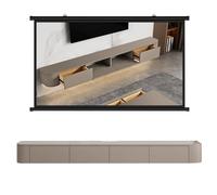 Moderno mobile mobile per TV - Mobile da parete in legno massello, console multimediale lucida con anta, grande centro di intrattenimento, 220 cm (kaki) - elegante e funzionale