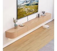 Moderno mobile mobile per TV, mobiletto da parete con ante, 200 cm, elegante console per l'intrattenimento per soggiorno e ufficio, soluzione decorativa (marrone chiaro, 180 cm)