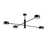 Moderno Nero 4-Light Lampadario Minimalista a Soffitto Armatura Elegante