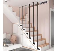 Moderno nero ferro battuto scale ringhiera a forma di L balaustro post per soffitta parete 80 cm/90 cm/110 cm/120 cm/150 cm elegante decorazione interna durevole e sicura