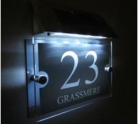 Moderno Numero civico Luce solare 1-9999 nome della strada Personalizzabile