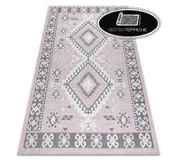 Moderno Originale Tappeto IN Sisal Sion Aztekisch Rosa Écru Beige Piatto Tessuto
