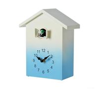 Moderno orologio a cucù da parete con campanello orario, volume regolabile, design con colori sfumati, movimento silenzioso per soggiorno, camera da letto, decorazione verde (blu)