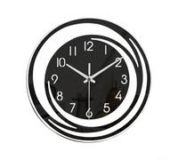 Moderno orologio da parete rotondo 30 cm per camera da letto funzionamento | Movimento silenzioso al quarzo, nessun ticchettio, ideale per dormire, studiare, finitura acrilica nera, diametro 30 cm