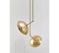 Moderno Ottone 2 Paralume Disco Ciondolo Lampadario Stile Luce