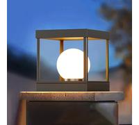 Moderno palo nero esterno impermeabile quadrato Pil Fixture Hardwired E26 ideale per terrazza, recinzione, cortile, cassetta postale, portico e illuminazione vialetto.