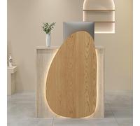 Moderno piccolo banco di ricezione con luce a LED con cassetto chiudibile a chiave per casse per saloni di hall e minimarket - soluzione elegante per la reception