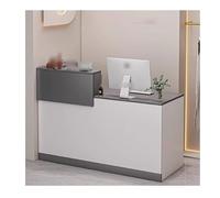 Moderno Piccolo Reception Desk Anteriore Contatore Tavolo per Ufficio & Salone di Bellezza Facile da Installare Ferro Grigio Receptionist Stand 120CM/47.2IN Design Destro Elegante Mobili Lobby