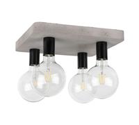 Moderno Plafoniera Azalea Calcestruzzo 4-flammig E27 Quadrato Lampada Letto