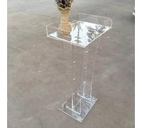 Moderno podio in acrilico portatile trasparente con ampio pannello da pavimento per chiesa pulpito per conferenze, discorsi in chiesa, matrimoni, eventi, presentazioni.