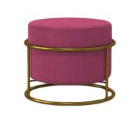 Moderno poggiapiedi rotondo imbottito in morbido tessuto di flanella, perfetto per casa, soggiorno, camera da letto o ufficio, elegante poggiapiedi e cambio scarpe, colore rosso vino