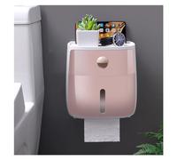 Moderno porta fazzoletti da bagno a parete, a doppio strato, con cassetto, elegante e funzionale, colore: grigio