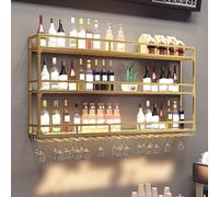 Moderno portabottiglie da parete con luce LED e supporto per bicchieri, mensole da bar galleggianti per cucina e sala da pranzo, elegante nizer per il vino di casa e gli amanti del vino