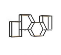 Moderno portabottiglie da parete con ripiani galleggianti, elegante unità di stoccaggio in metallo per bottiglie di vino, nessuna installazione richiesta, perfetto per la decorazione della casa e