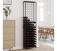 Moderno portabottiglie per 95 bottiglie, espositore da pavimento in ferro battuto nero, design classico ed elegante, 54 x 18 x 200 cm, soluzione ideale per la conservazione del vino per casa o