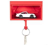 Moderno portachiavi con montaggio a parete e porta aperta per un facile accesso e visualizzazione (rosso)