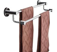 Moderno Portasciugamani a doppia barra in acciaio inox Portasalviette da bagno a parete con design rotondo Lunghezza 120 cm