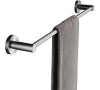 Moderno portasciugamani rotondo in acciaio inox Portasalviette da bagno e da cucina a parete finitura argento lucido 100 cm di lunghezza