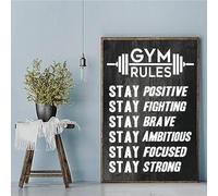 Moderno poster motivazionale in bianco e nero con le regole della palestra, su tela, dipinto da parete, decorazione per la casa, per soggiorno, camera da letto, 30x45 cm, senza cornice