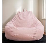 Moderno pouf in velluto per adulti e ragazzi in peluche, sedia da gioco, poltrona da lettura, per camera da letto, ufficio, soggiorno, grande, 90 x 110 cm, lavabile rosa pouf.