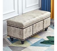 Moderno pouf portaoggetti in ecopelle con vassoio sollevabile, rettangolare, decorativo, elegante poggiapiedi per soggiorno e camera da letto, verde oliva, 60 x 40 x 45 cm