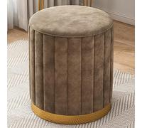 Moderno pouf rotondo in velluto con parte superiore rimovibile, elegante poggiapiedi e ottomana per soggiorno, camera da letto e sala trucchi, arredamento elegante per la casa e mobili funzionali.