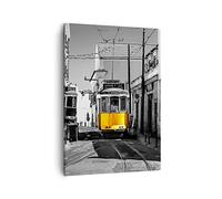 Moderno Quadro su Tela 50x70 cm Verticale Architettura Bianco e Nero - 4977
