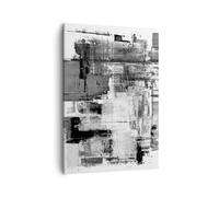 Moderno Quadro su Tela 50x70 cm Verticale Astratto Bianco e Nero - 5192 | CIAO E Astrazione Quadro Decorativo Piccolo Soggiorno Camera da Letto Decorazione da Parete Arte da Parete ARTTOR