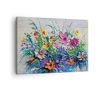 Quadro su Tela Fiori I Colori Impasto Stampe da Parete 70x50cm Quadri Moderni Soggiorno Camera da Letto Cucina 1 pezzo Piccoli Decorazione Murale Wall Art Canvas Grafica Immagini AA70x50-4521